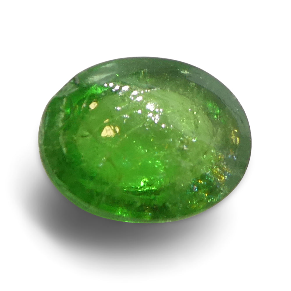 2.79ct Oval Cabochon Green Tsavorite Garnet from Kenya, Unheated - Skyjems Wholesale Gemstones