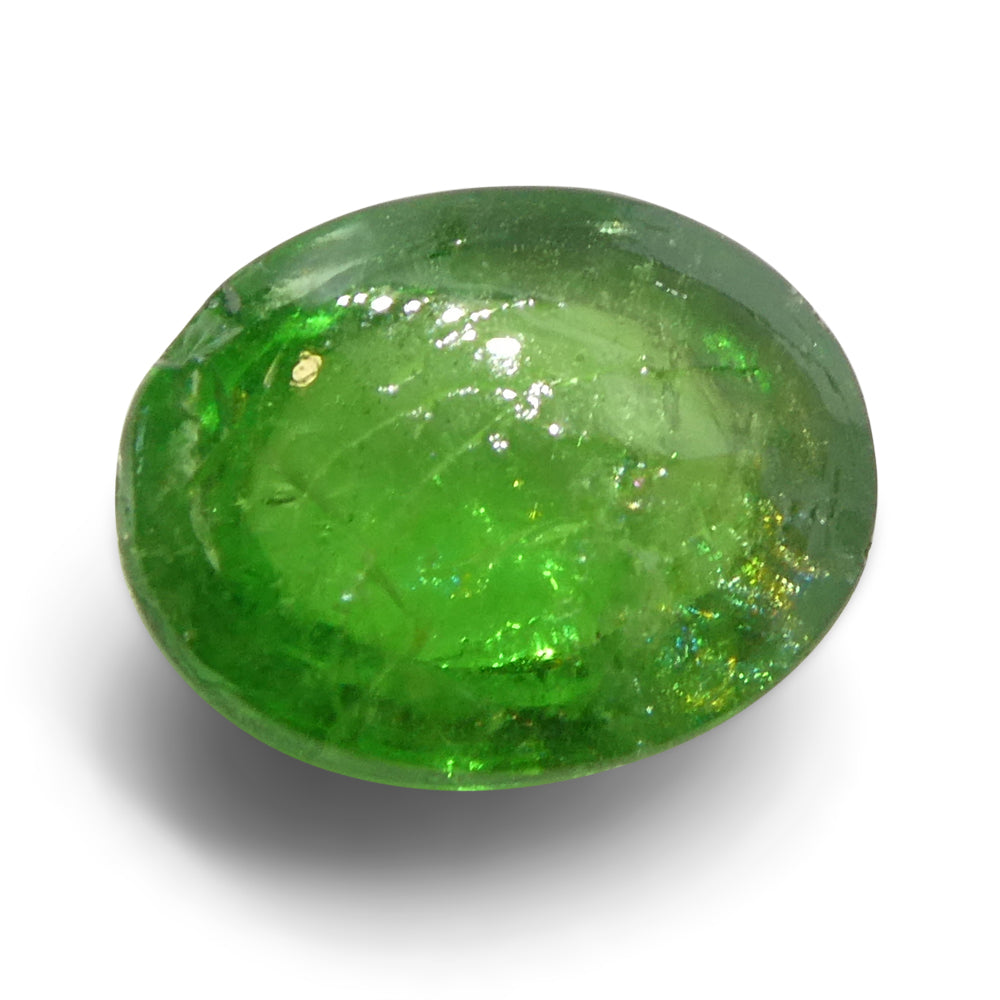 2.79ct Oval Cabochon Green Tsavorite Garnet from Kenya, Unheated - Skyjems Wholesale Gemstones