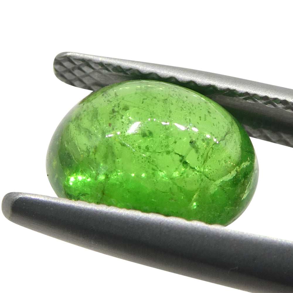 2.79ct Oval Cabochon Green Tsavorite Garnet from Kenya, Unheated - Skyjems Wholesale Gemstones