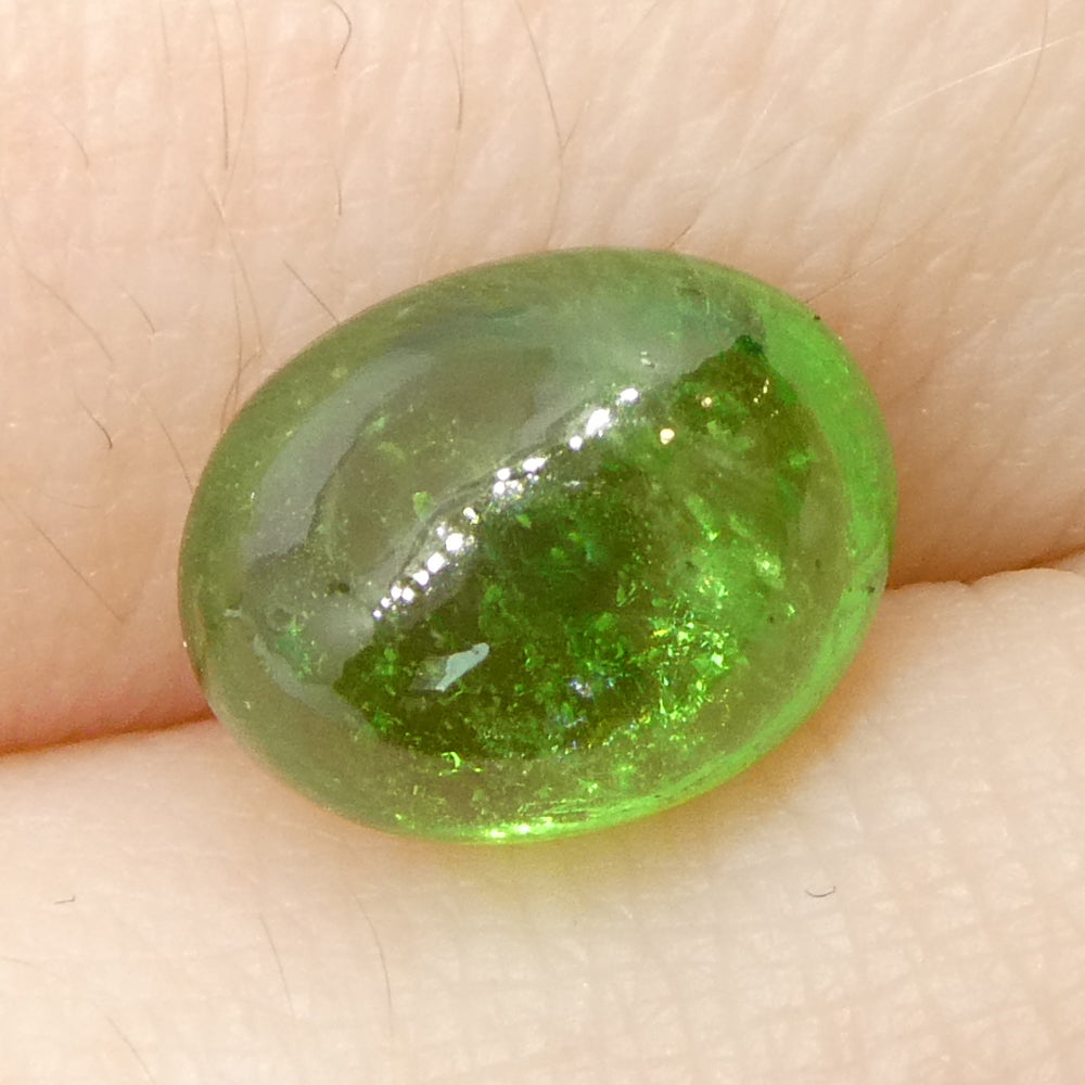 2.79ct Oval Cabochon Green Tsavorite Garnet from Kenya, Unheated - Skyjems Wholesale Gemstones