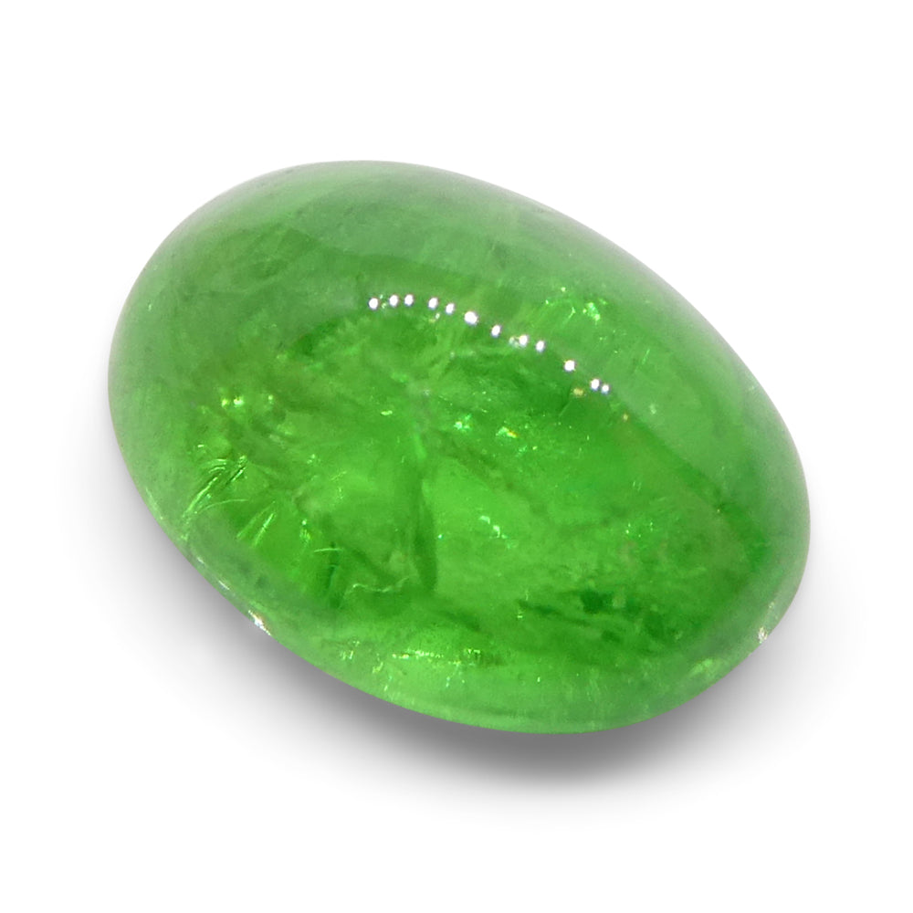 3.08ct Oval Cabochon Green Tsavorite Garnet from Kenya, Unheated - Skyjems Wholesale Gemstones