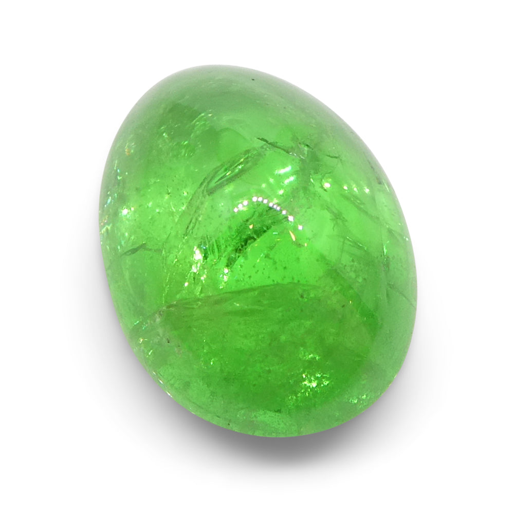 3.08ct Oval Cabochon Green Tsavorite Garnet from Kenya, Unheated - Skyjems Wholesale Gemstones