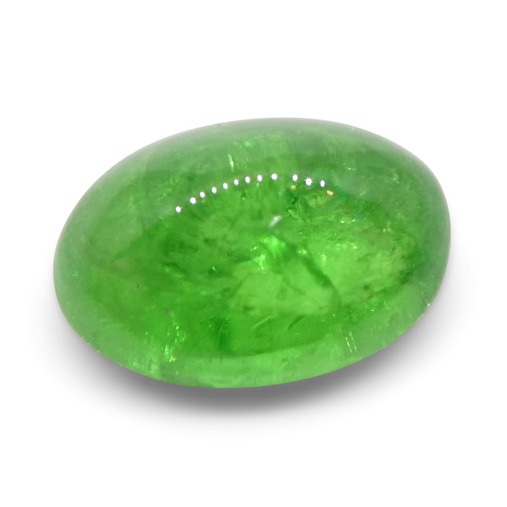 3.08ct Oval Cabochon Green Tsavorite Garnet from Kenya, Unheated - Skyjems Wholesale Gemstones