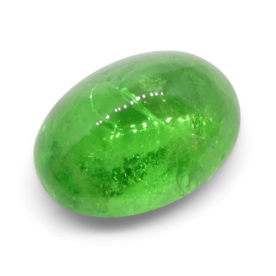 3.08ct Oval Cabochon Green Tsavorite Garnet from Kenya, Unheated - Skyjems Wholesale Gemstones