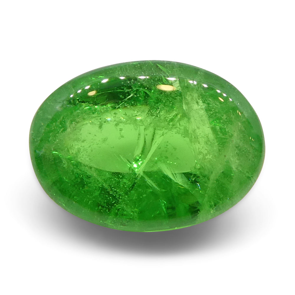 3.08ct Oval Cabochon Green Tsavorite Garnet from Kenya, Unheated - Skyjems Wholesale Gemstones