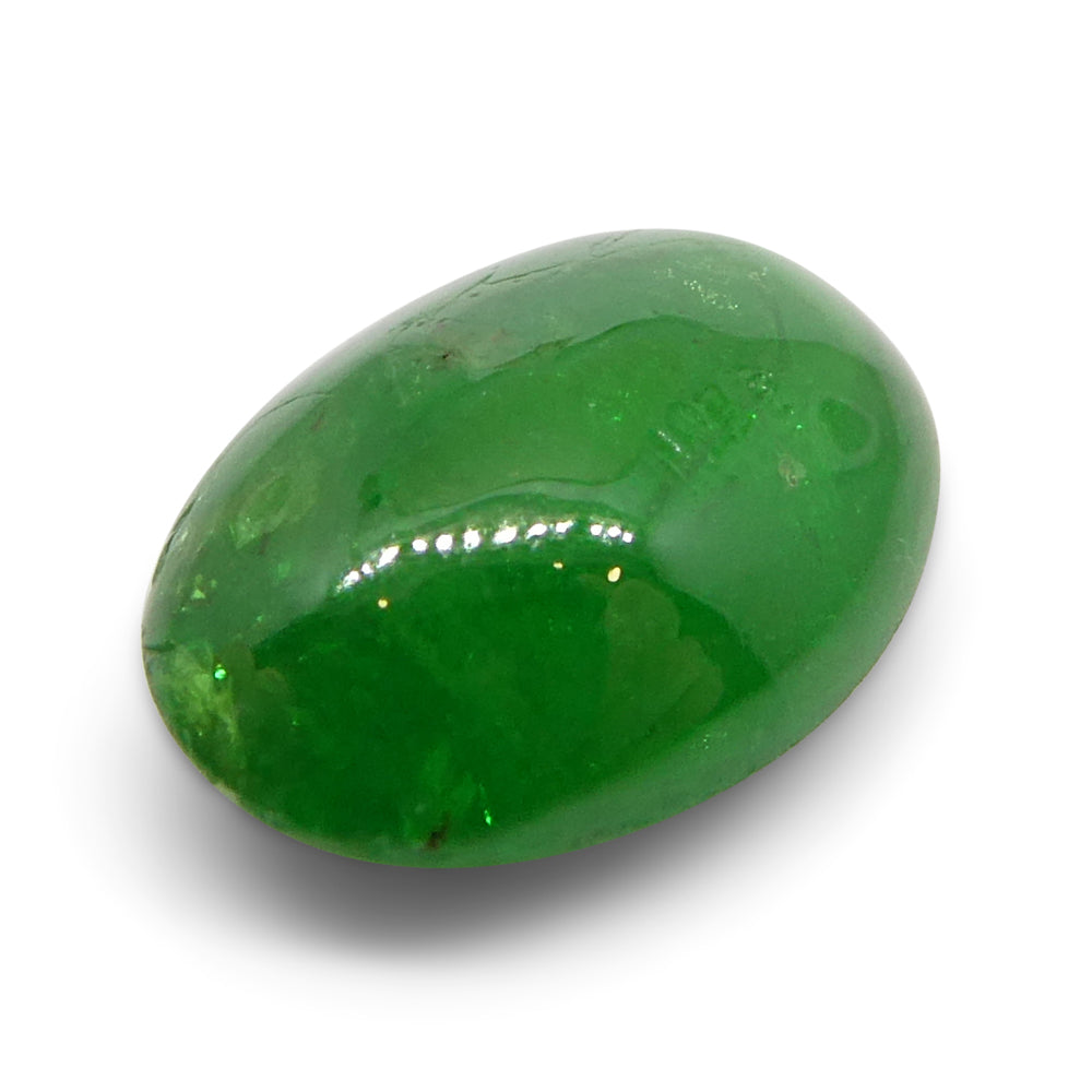 1.6ct Oval Cabochon Green Tsavorite Garnet from Kenya, Unheated - Skyjems Wholesale Gemstones