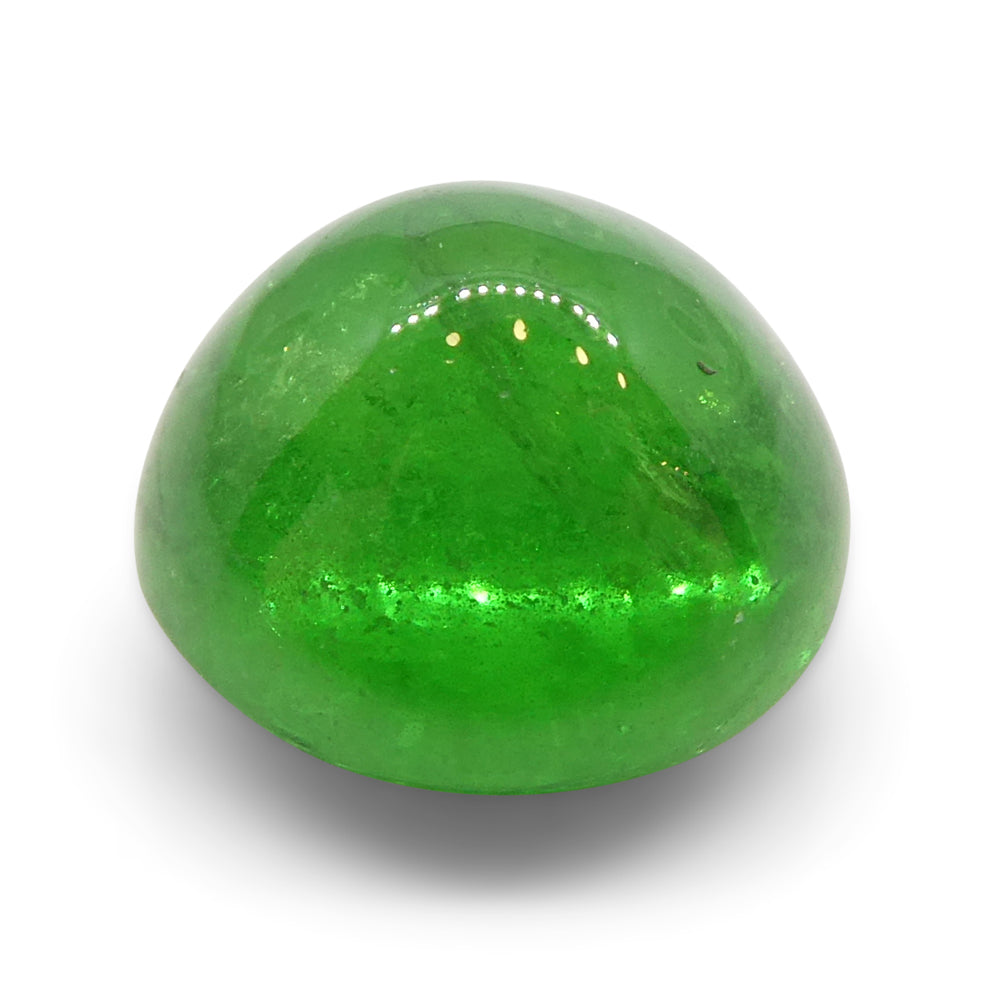 2.75ct Round Cabochon Green Tsavorite Garnet from Kenya, Unheated - Skyjems Wholesale Gemstones