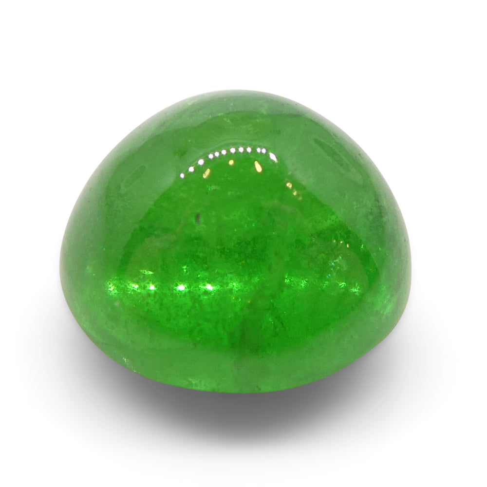 2.75ct Round Cabochon Green Tsavorite Garnet from Kenya, Unheated - Skyjems Wholesale Gemstones