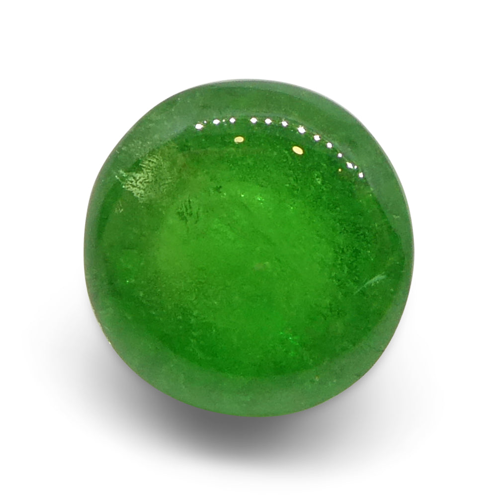 2.75ct Round Cabochon Green Tsavorite Garnet from Kenya, Unheated - Skyjems Wholesale Gemstones