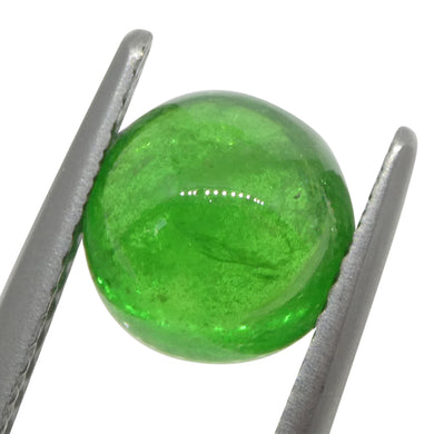 2.75ct Round Cabochon Green Tsavorite Garnet from Kenya, Unheated - Skyjems Wholesale Gemstones