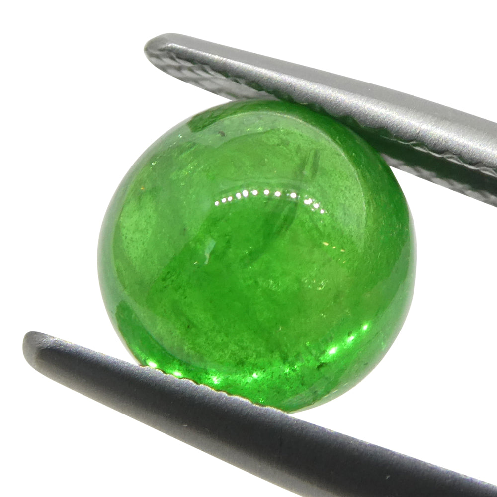 2.75ct Round Cabochon Green Tsavorite Garnet from Kenya, Unheated - Skyjems Wholesale Gemstones