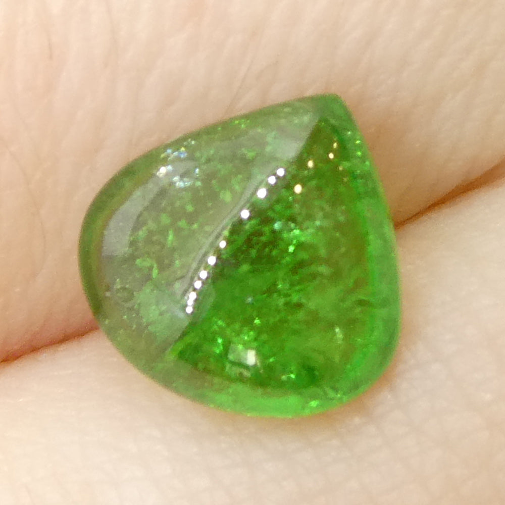 1.97ct Pear Cabochon Green Tsavorite Garnet from Kenya, Unheated - Skyjems Wholesale Gemstones