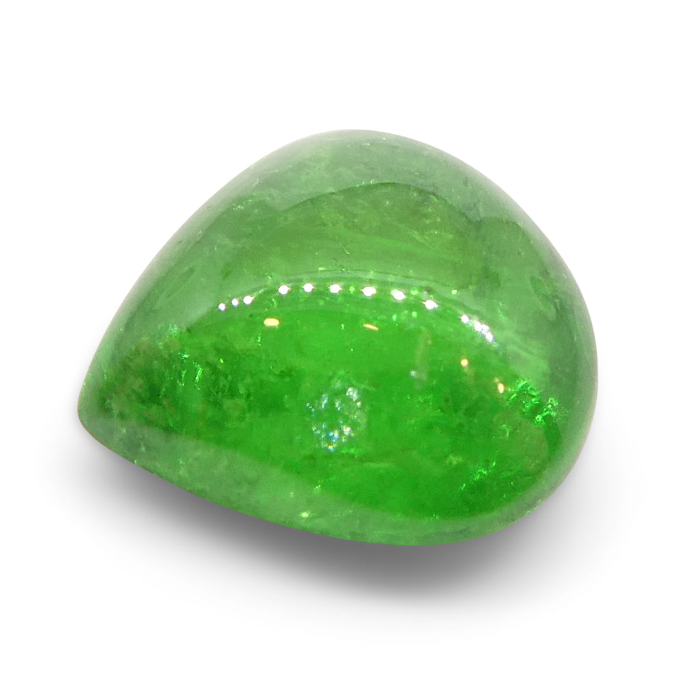 1.97ct Pear Cabochon Green Tsavorite Garnet from Kenya, Unheated - Skyjems Wholesale Gemstones