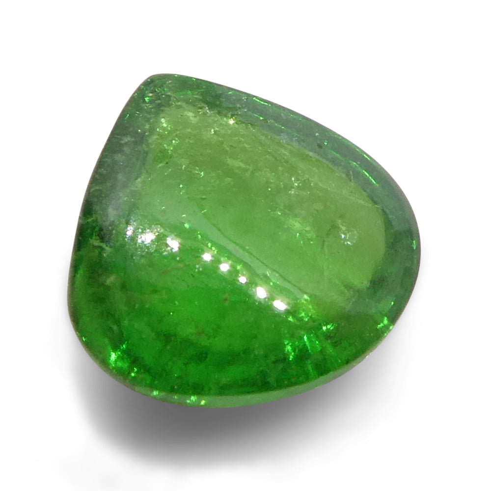 1.97ct Pear Cabochon Green Tsavorite Garnet from Kenya, Unheated - Skyjems Wholesale Gemstones