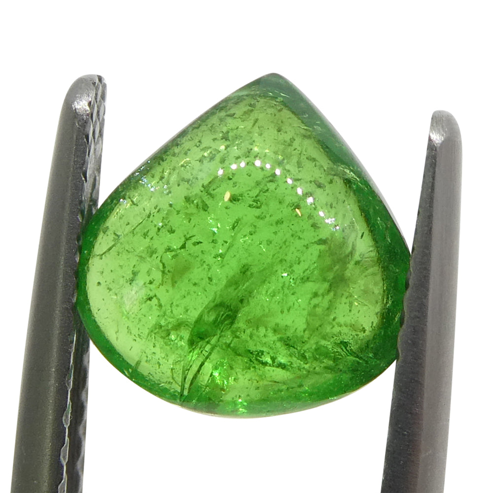 1.97ct Pear Cabochon Green Tsavorite Garnet from Kenya, Unheated - Skyjems Wholesale Gemstones