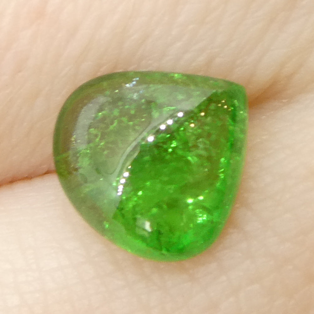 1.97ct Pear Cabochon Green Tsavorite Garnet from Kenya, Unheated - Skyjems Wholesale Gemstones