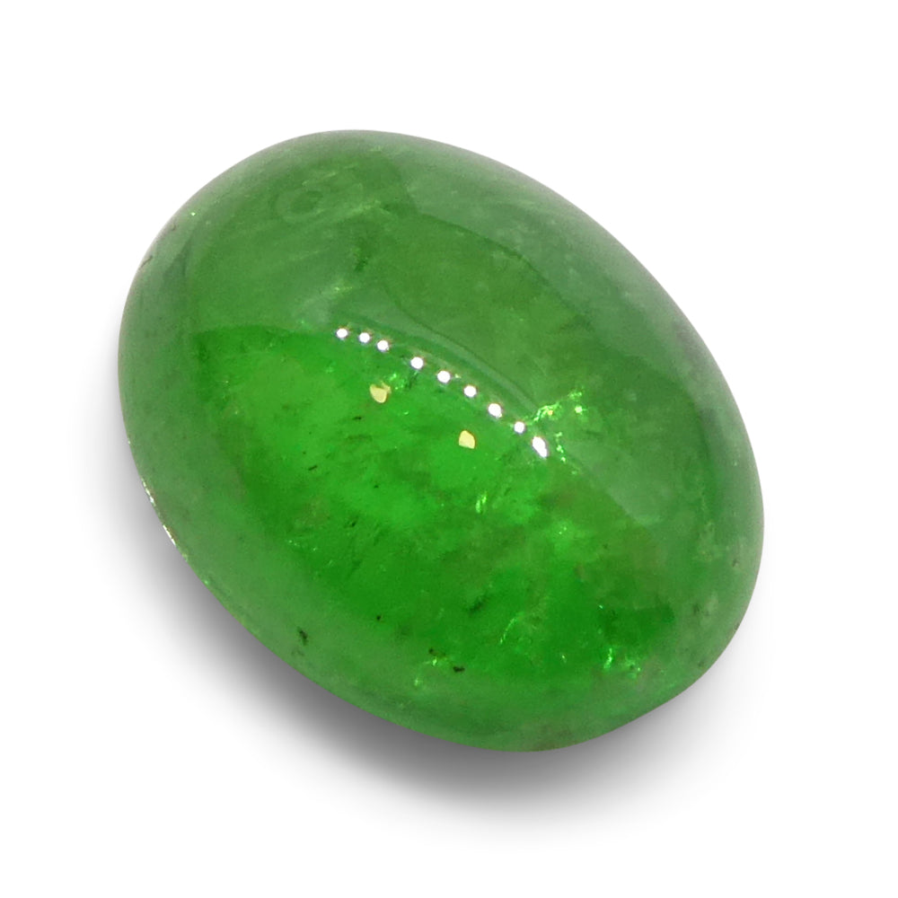 2.35ct Oval Cabochon Green Tsavorite Garnet from Kenya, Unheated - Skyjems Wholesale Gemstones