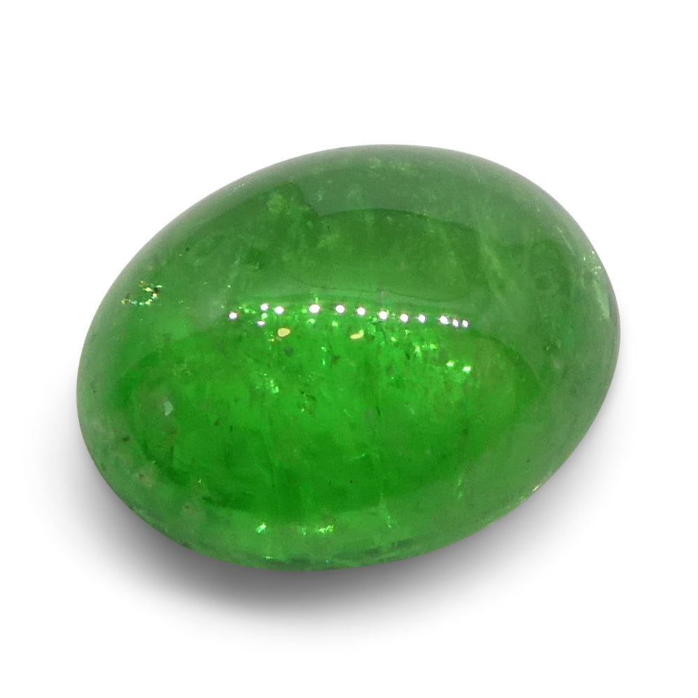 2.35ct Oval Cabochon Green Tsavorite Garnet from Kenya, Unheated - Skyjems Wholesale Gemstones