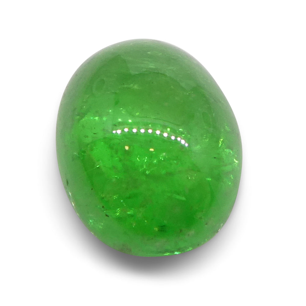 2.35ct Oval Cabochon Green Tsavorite Garnet from Kenya, Unheated - Skyjems Wholesale Gemstones