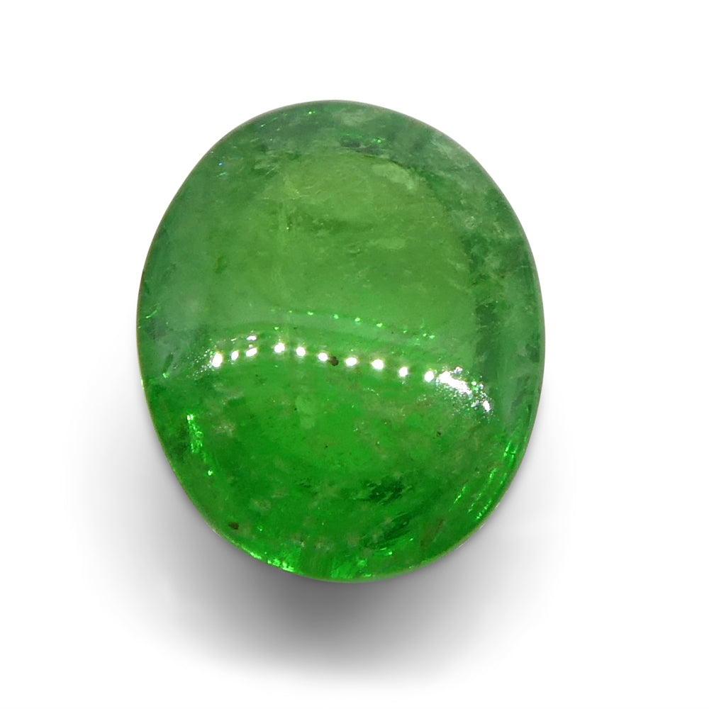 2.35ct Oval Cabochon Green Tsavorite Garnet from Kenya, Unheated - Skyjems Wholesale Gemstones