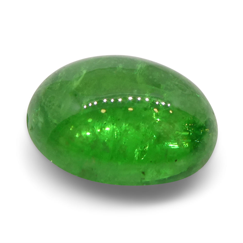 2.35ct Oval Cabochon Green Tsavorite Garnet from Kenya, Unheated - Skyjems Wholesale Gemstones