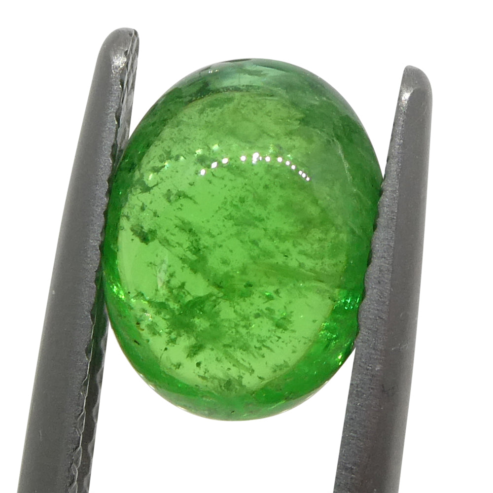 2.35ct Oval Cabochon Green Tsavorite Garnet from Kenya, Unheated - Skyjems Wholesale Gemstones