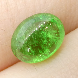 2.35ct Oval Cabochon Green Tsavorite Garnet from Kenya, Unheated - Skyjems Wholesale Gemstones