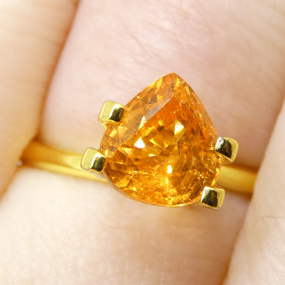 2.41ct Pear Fanta Orange Mandarin Spessartite/Spessartine Garnet from Namibia - Skyjems Wholesale Gemstones