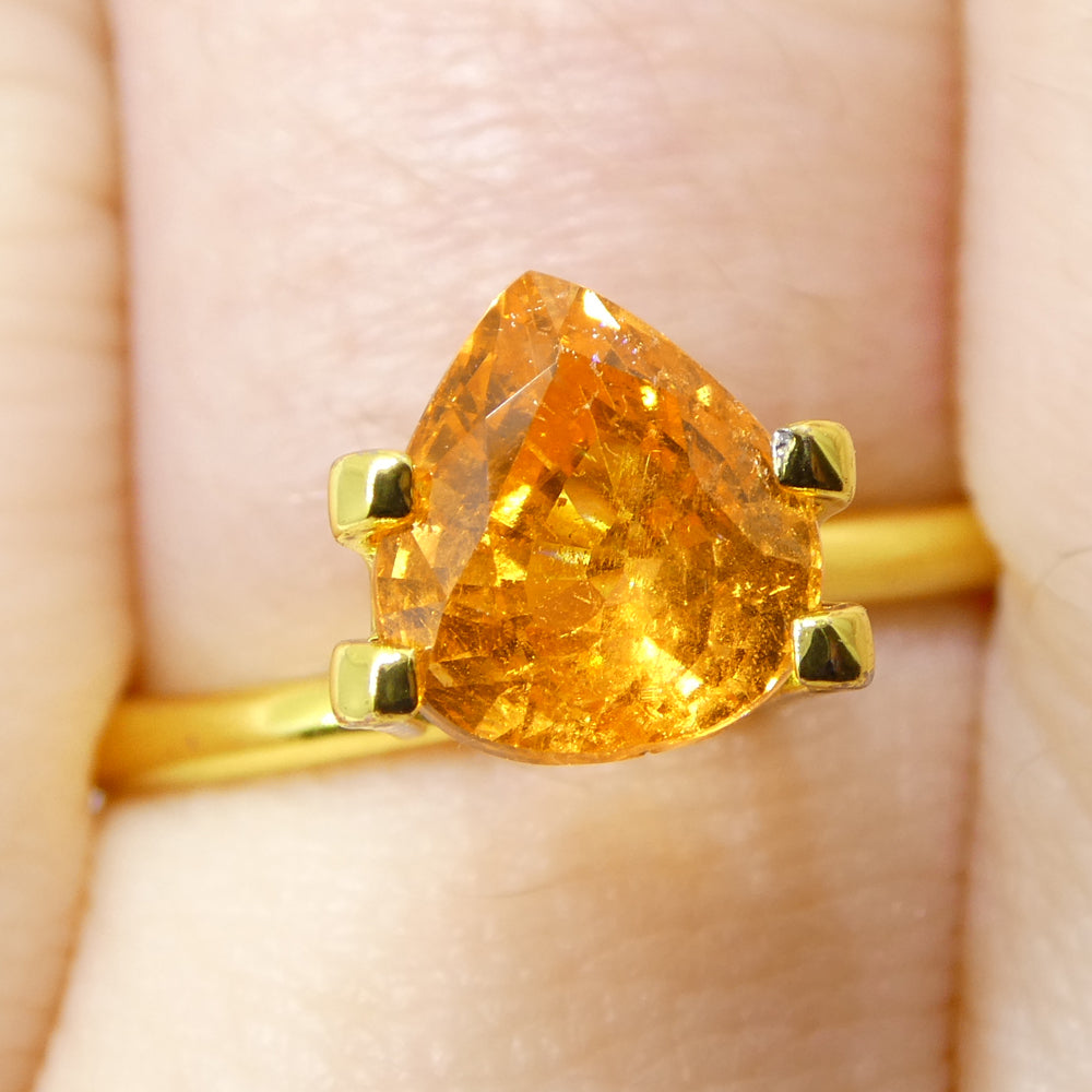 2.41ct Pear Fanta Orange Mandarin Spessartite/Spessartine Garnet from Namibia - Skyjems Wholesale Gemstones