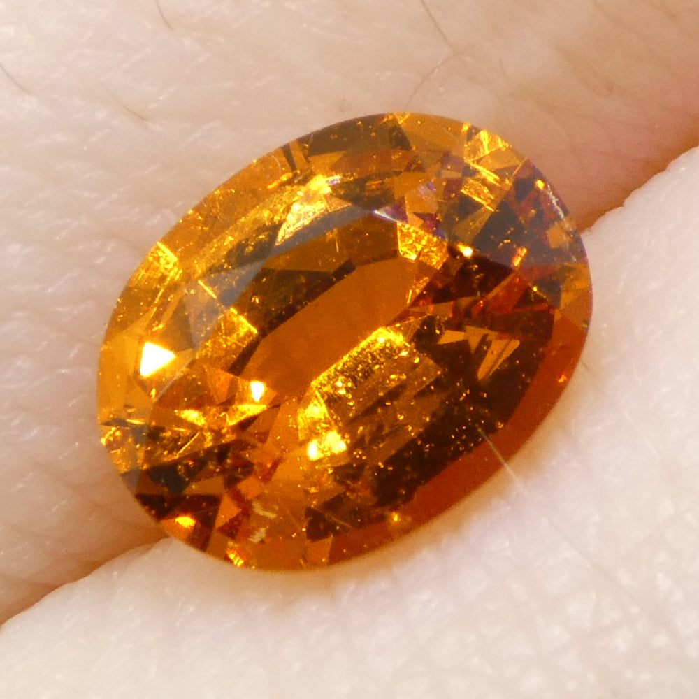 1.58ct Oval Fanta Orange Mandarin Spessartite/Spessartine Garnet from Namibia - Skyjems Wholesale Gemstones