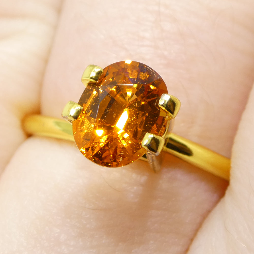 1.58ct Oval Fanta Orange Mandarin Spessartite/Spessartine Garnet from Namibia - Skyjems Wholesale Gemstones