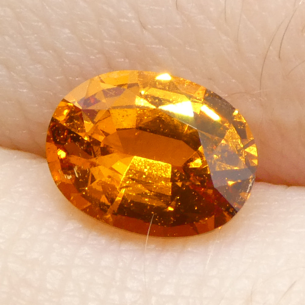 1.58ct Oval Fanta Orange Mandarin Spessartite/Spessartine Garnet from Namibia - Skyjems Wholesale Gemstones