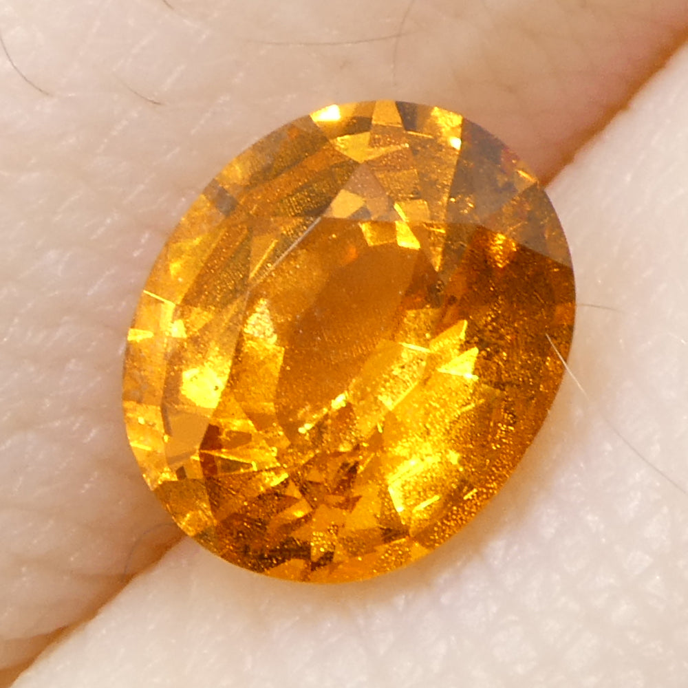 1.68ct Oval Fanta Orange Mandarin Spessartite/Spessartine Garnet from Namibia - Skyjems Wholesale Gemstones