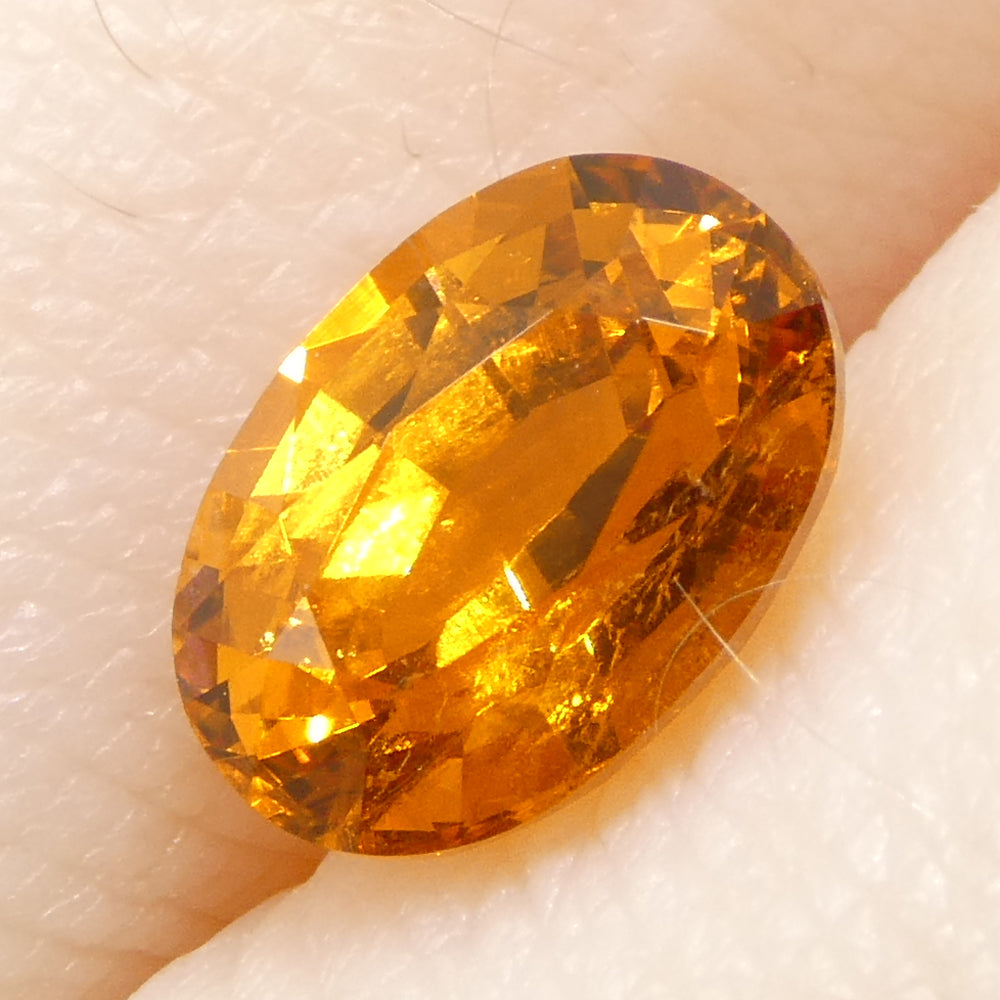 1.77ct Oval Fanta Orange Mandarin Spessartite/Spessartine Garnet from Namibia - Skyjems Wholesale Gemstones
