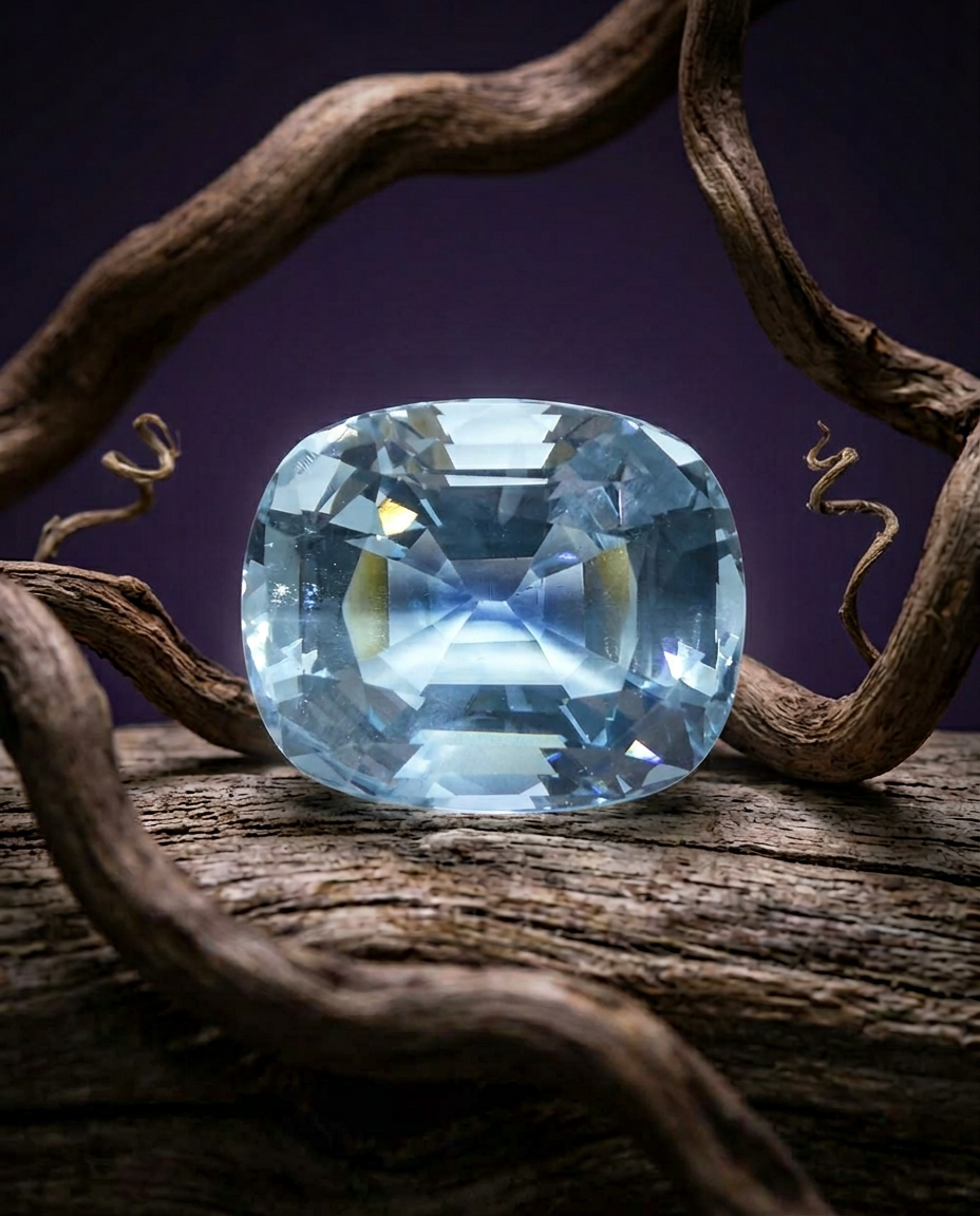 20.29ct Brazilian Bluish Green Cushion Aquamarine, GIA Certified Natural Beryl from SkyJems Gemstones Canada