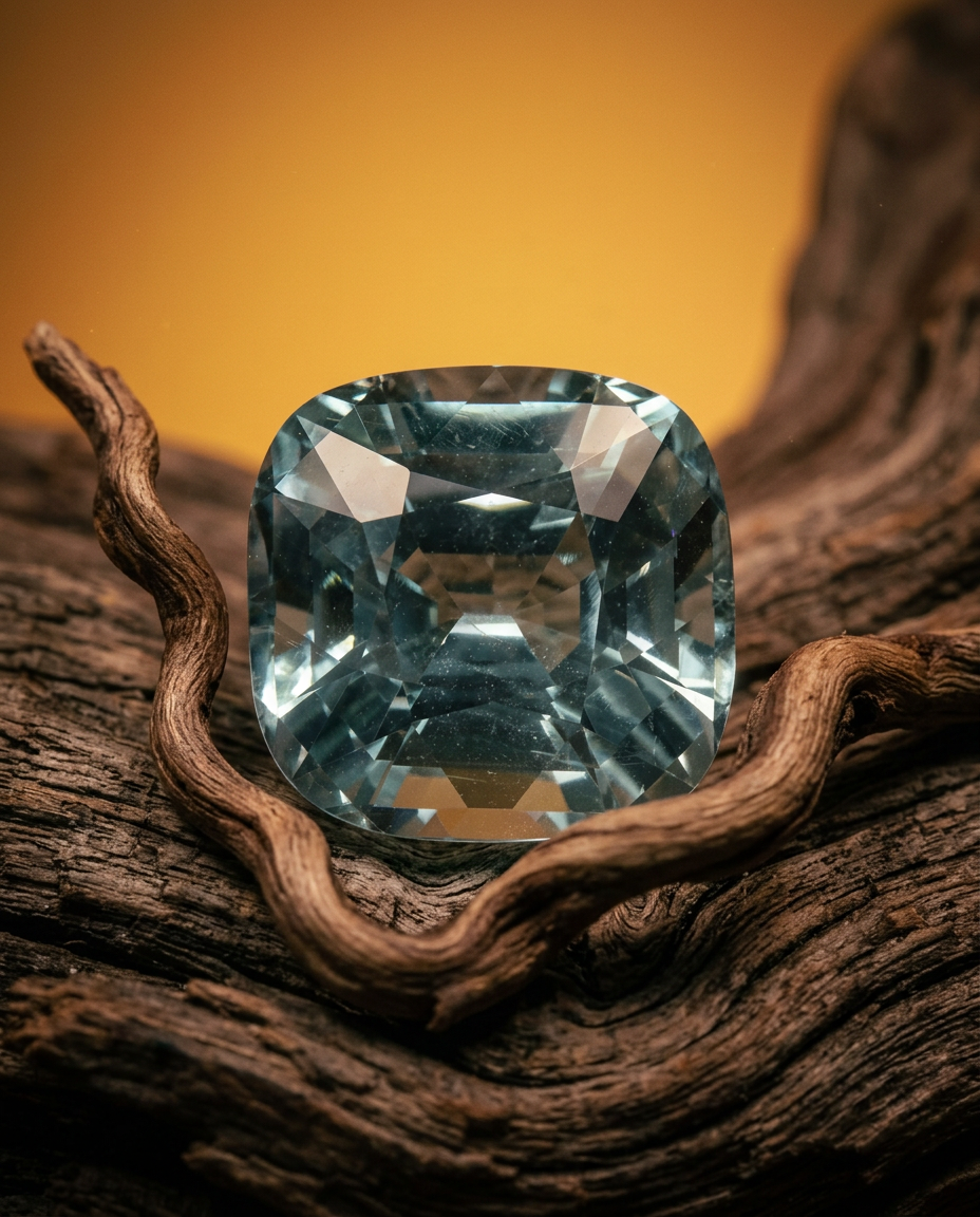 30.48ct Cushion Greenish Blue Aquamarine GIA Certified Unheated
