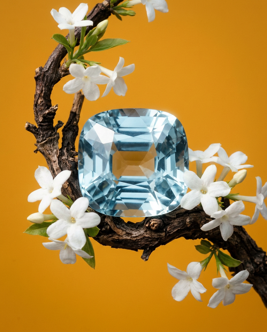 30.48ct Cushion Greenish Blue Aquamarine GIA Certified Unheated