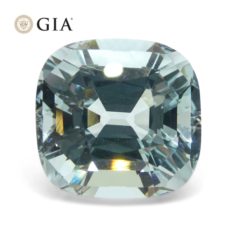 30.48ct Cushion Greenish Blue Aquamarine GIA Certified Unheated - Skyjems Wholesale Gemstones