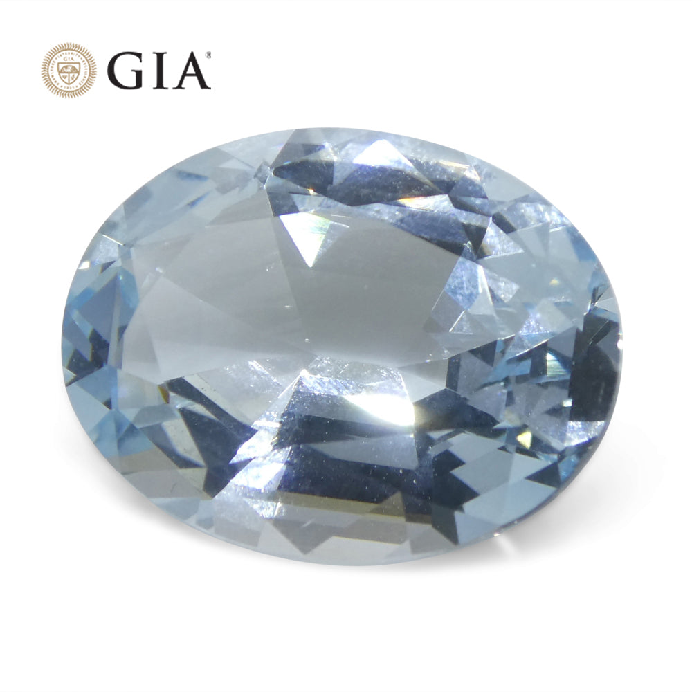 16.06ct Oval Blue Aquamarine GIA Certified Brazil Unheated - Skyjems Wholesale Gemstones