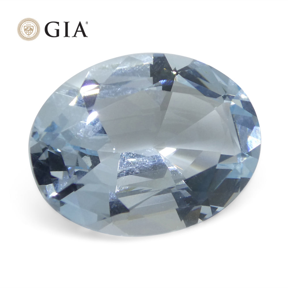 16.06ct Oval Blue Aquamarine GIA Certified Brazil Unheated - Skyjems Wholesale Gemstones