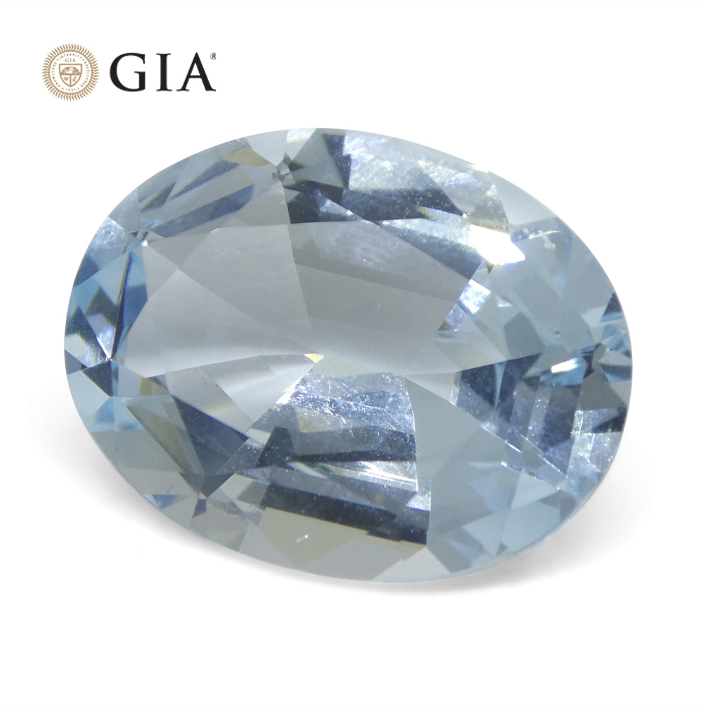 16.06ct Oval Blue Aquamarine GIA Certified Brazil Unheated - Skyjems Wholesale Gemstones