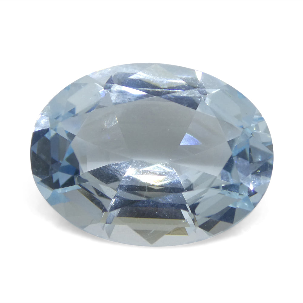 16.06ct Oval Blue Aquamarine GIA Certified Brazil Unheated - Skyjems Wholesale Gemstones