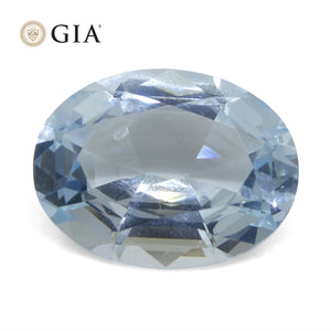 16.06ct Oval Blue Aquamarine GIA Certified Brazil Unheated - Skyjems Wholesale Gemstones