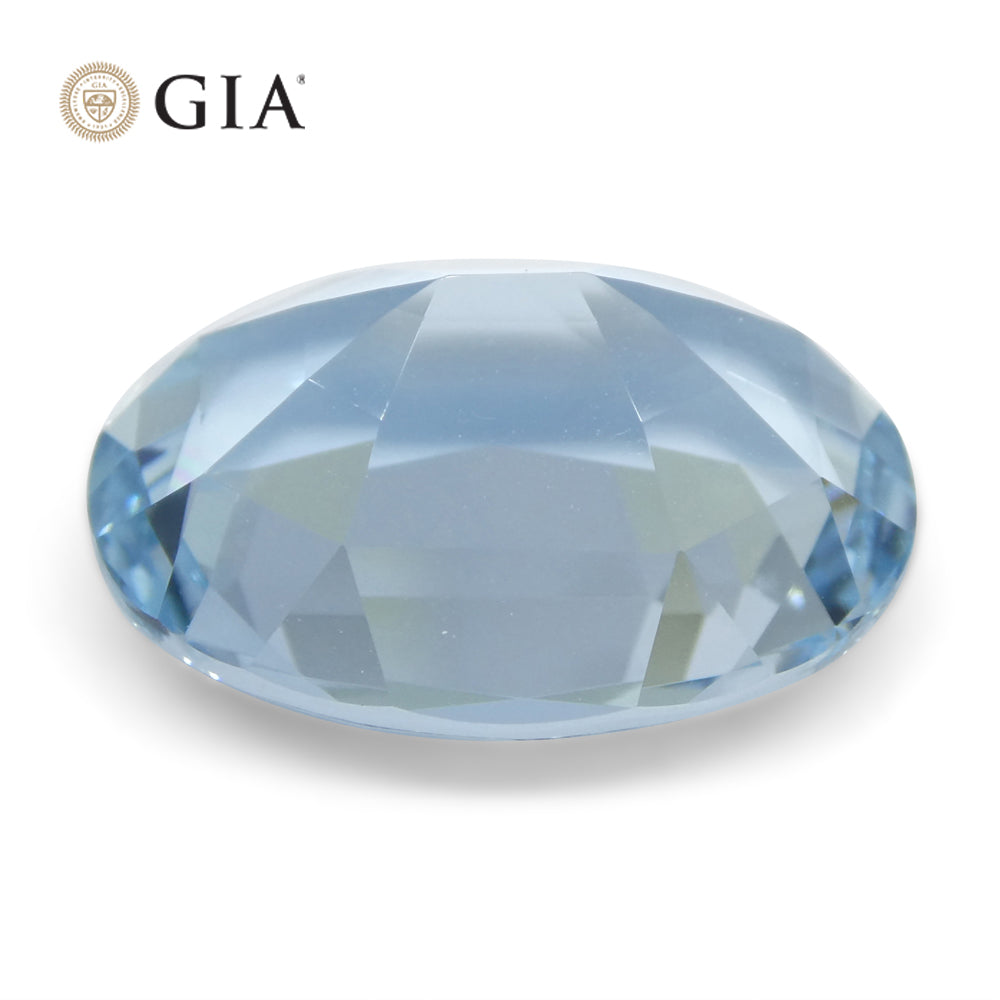 11.16ct Oval Blue Aquamarine GIA Certified Brazil Unheated - Skyjems Wholesale Gemstones