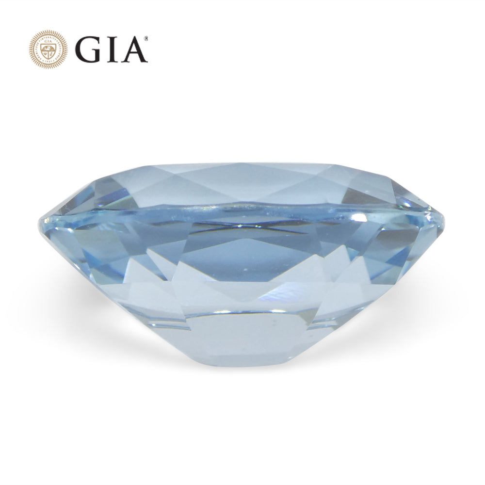 11.16ct Oval Blue Aquamarine GIA Certified Brazil Unheated - Skyjems Wholesale Gemstones