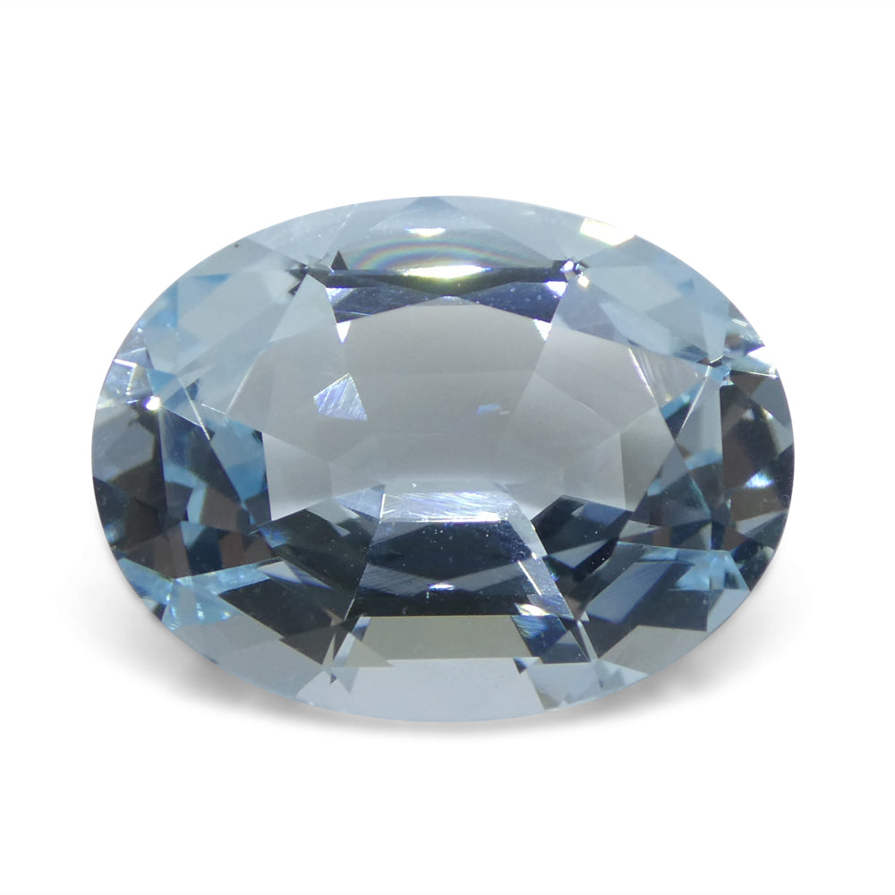 16.06ct Oval Blue Aquamarine GIA Certified Brazil Unheated - Skyjems Wholesale Gemstones