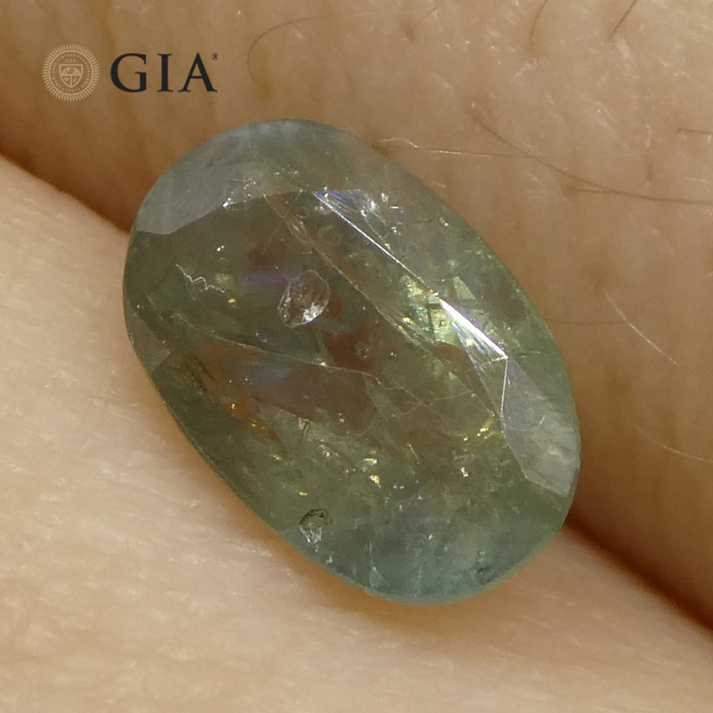 0.96ct Oval Yellowish Green to Purple Alexandrite GIA Certified Unheated - Skyjems Wholesale Gemstones