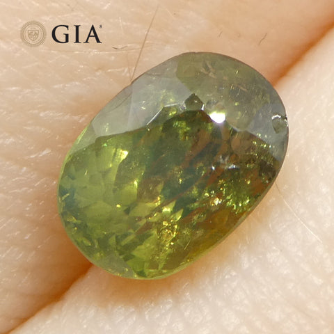 1.45ct Oval Blue Green to Brownish Pink Alexandrite GIA Certified Sri Lanka Unheated