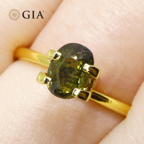 1.27ct Oval Yellowish Green to Yellowish Brown Alexandrite GIA Certified Sri Lanka Unheated