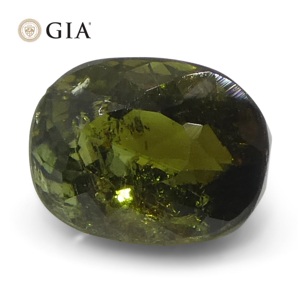 1.27ct Oval Yellowish Green to Yellowish Brown Alexandrite GIA Certified Sri Lanka Unheated - Skyjems Wholesale Gemstones